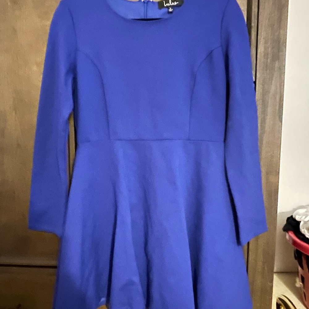 Lulus Blue Long Sleeve Dress